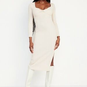 Old Navy Cream Long Sleeve Dress